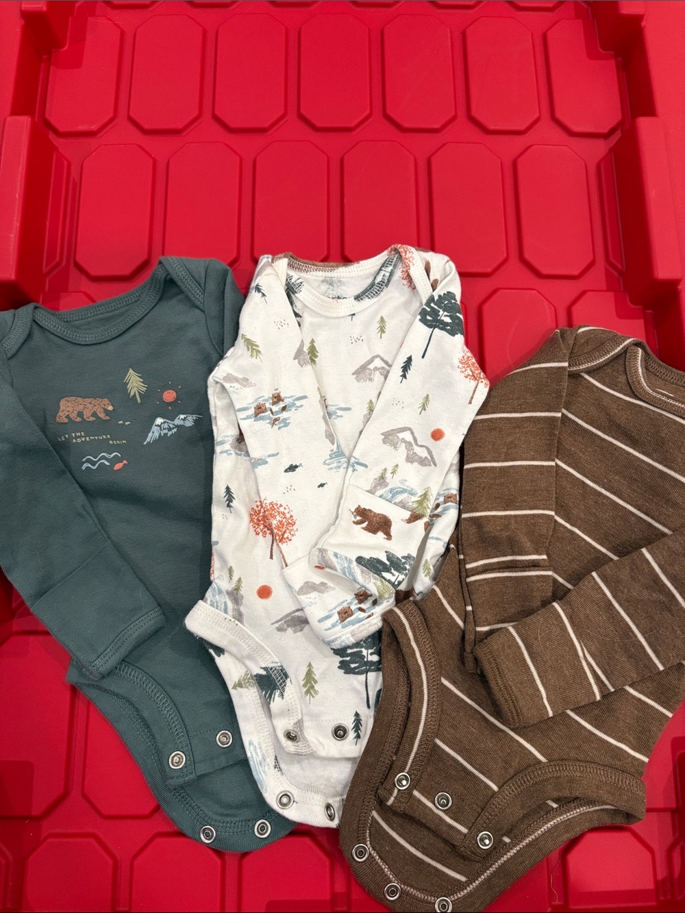 NB One-Piece Bodysuit Set - Forest Motif - Multicolor